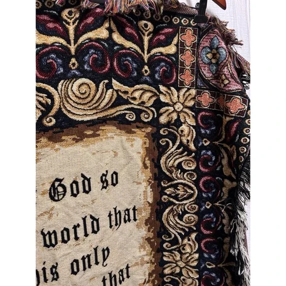 Crown Crafts Religious John 3:16 For God so loved the world Throw Blanket 46x52" - Picture 6 of 10